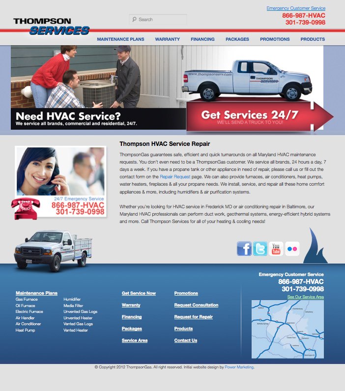 ThompsonGas, web design md, maryland web design, web design hagerstown