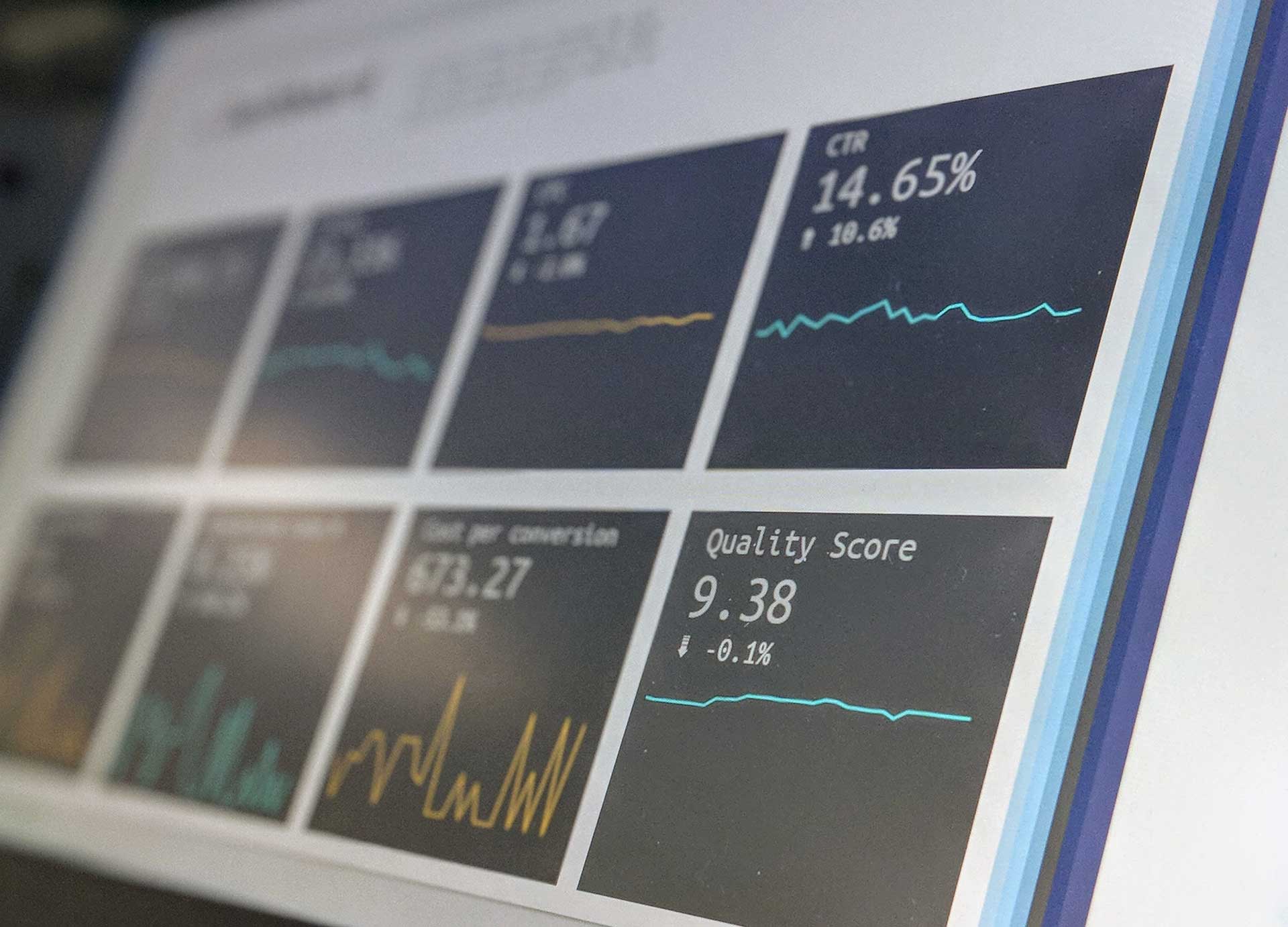 Data Reporting Dashboard on a laptop - Power Marketing